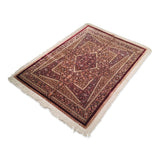 3'7" x 5'3"   Silk Persian Qom Rug Angle View