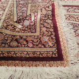 3'7" x 5'3"   Silk Persian Qom Rug Angle View