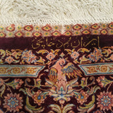3'7" x 5'3"   Silk Persian Qom Rug Back View