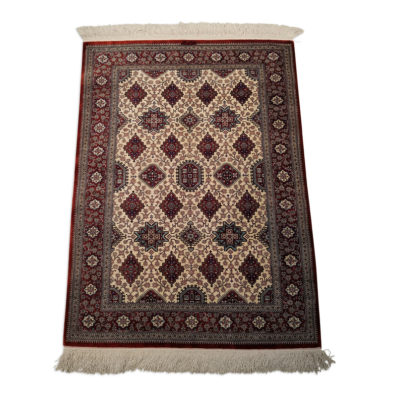 3'3" x 4'9"   Silk Persian Qom Rug Angle View