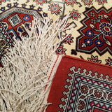 3'3" x 4'9"   Silk Persian Qom Rug Back View