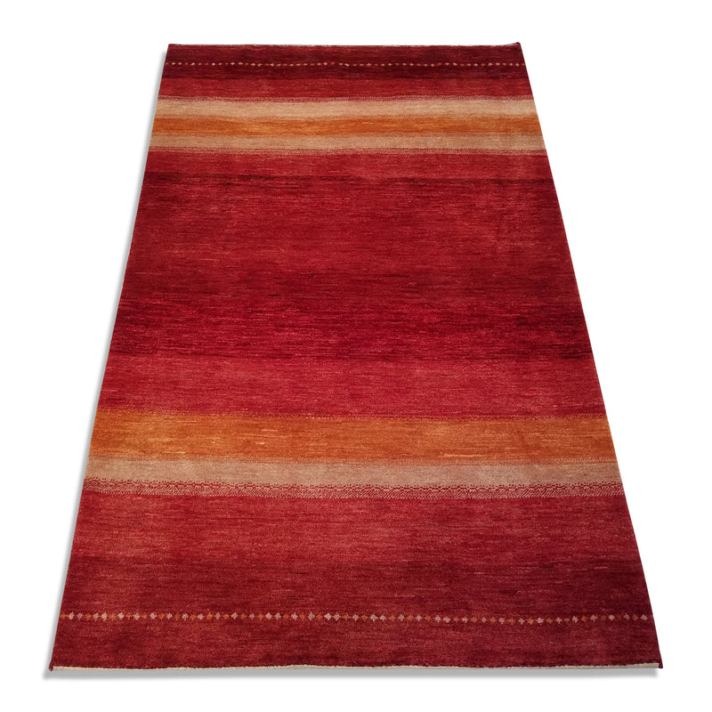 3'8" x 5'10"   Persian Gabbeh Rug Angle View