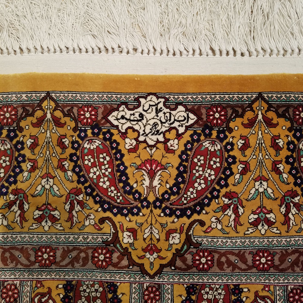 3'4" x 5'2"   Silk Persian Qom Rug Angle View