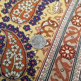 3'4" x 5'2"   Silk Persian Qom Rug Angle View