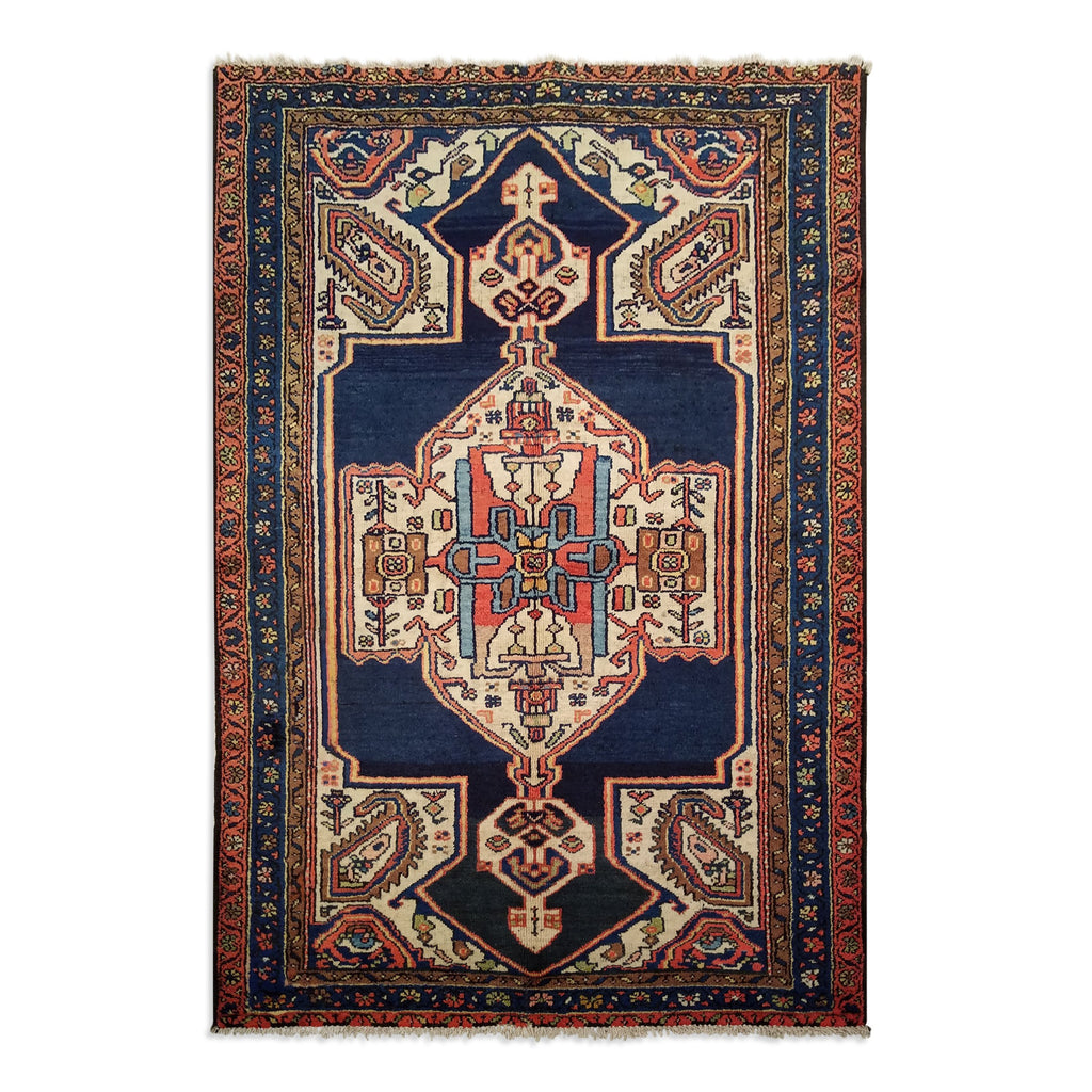 4'3" x 6'3"   Antique Persian Malayer Rug Top View