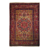 4'8" x 6'8"   Antique Persian Khorasan Floral Design Rug Top View