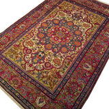 4'8" x 6'8"   Antique Persian Khorasan Floral Design Rug Angle View