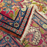 4'8" x 6'8"   Antique Persian Khorasan Floral Design Rug Angle View