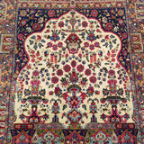 5'0" x 8'0"   Antique Persian Kerman Mihrab Prayer Design Rug Angle View
