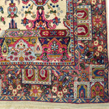5'0" x 8'0"   Antique Persian Kerman Mihrab Prayer Design Rug Angle View