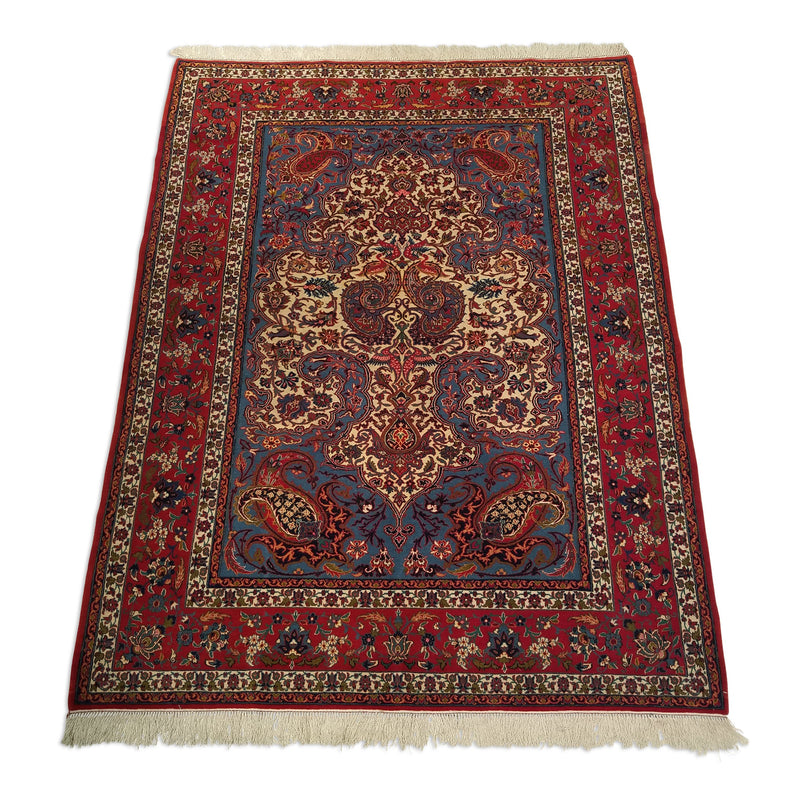 5'6" x 6'10"   Persian Isfahan Mihrab Prayer Design Rug Angle View