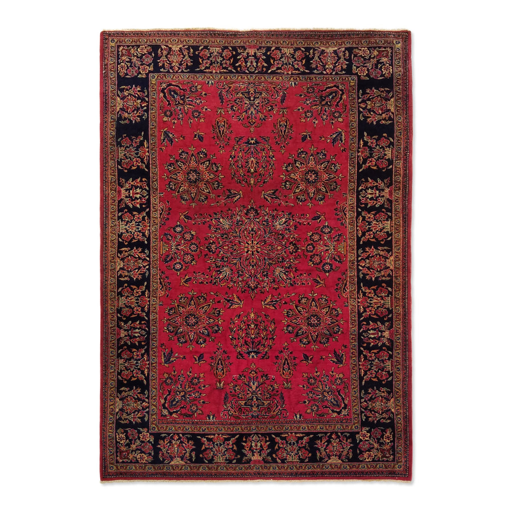 4'6" x 6'6"   Antique Persian Keshan Rug Top View