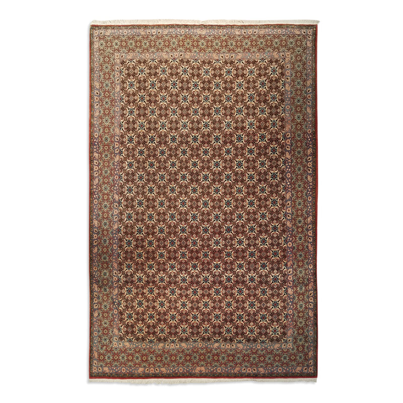 7'3" x 11'3"   Persian Qom Veramin Design Rug Top View