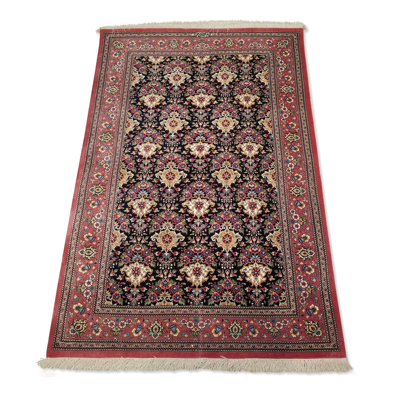 3'4" x 5'0"   Silk Persian Qom Rug Angle View