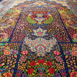 3'3" x 5'3"   Silk Persian Qom Color Genie Rug Angle View