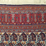 4'8" x 7'3"   Antique Persian Tabriz Paisley Design Rug Angle View