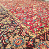 8'10" x 11'11"   Persian Heriz Rug Back View