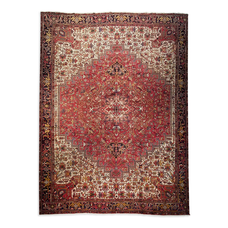 11'2" x 14'1"   Persian Heriz Rug Top View