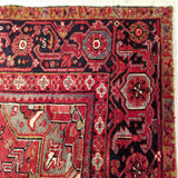 9'8" x 13'9"   Persian Heriz Rug Angle View