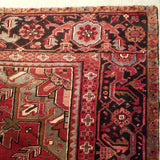 9'8" x 13'9"   Persian Heriz Rug Angle View