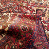 7'6" x 10'2"   Persian Heriz Rug Back View