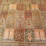 4'4" x 6'4"   Silk Persian Qom Garden of Eden Rug Angle View