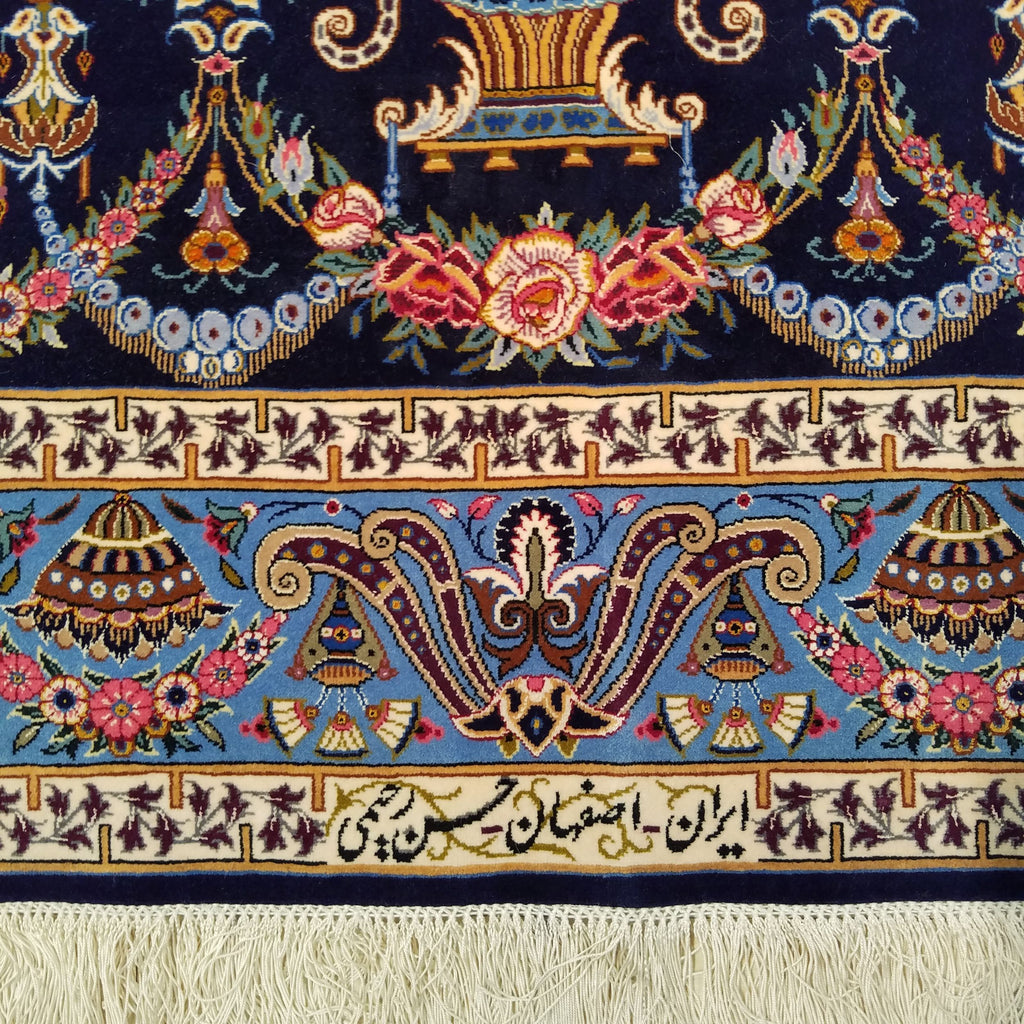 3'8" x 5'9"   Persian Isfahan Rug Angle View
