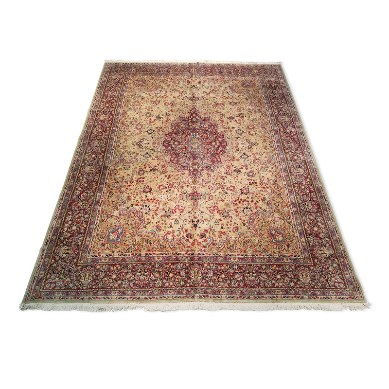 9'11" x 12'11"   Persian Kerman Rug Angle View