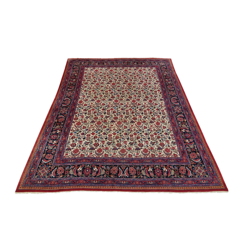 10'6" x 13'9"   Antique Persian Khorasan Rug Angle View