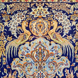 3'7" x 5'2"   Silk on Wool Persian Isfahan Garden of Eden Rug Angle View
