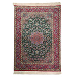 3'8" x 5'5"   Silk on Wool Persian Isfahan Rug Top View