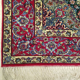 3'8" x 5'5"   Silk on Wool Persian Isfahan Rug Angle View