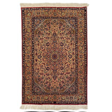 3'7" x 5'3"   Silk on Wool Persian Isfahan Rug Top View
