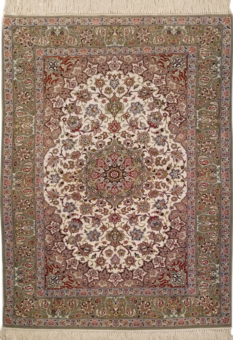 3'8" x 5'4"   Persian Isfahan Rug Top View