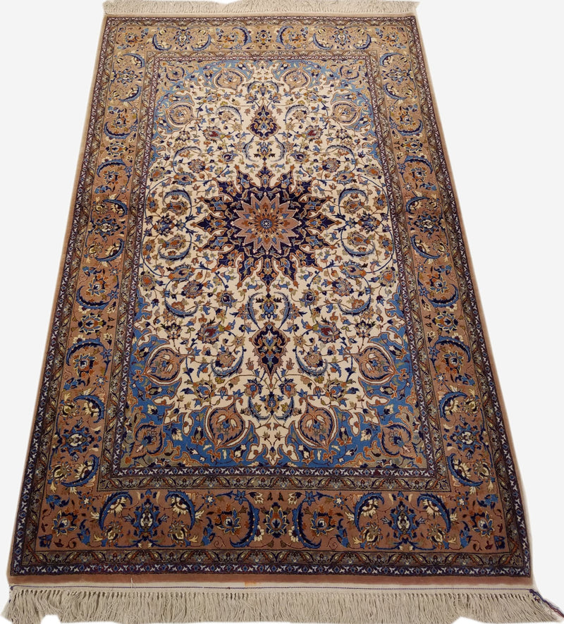 3'3" x 5'9"   Persian Isfahan Rug Angle View