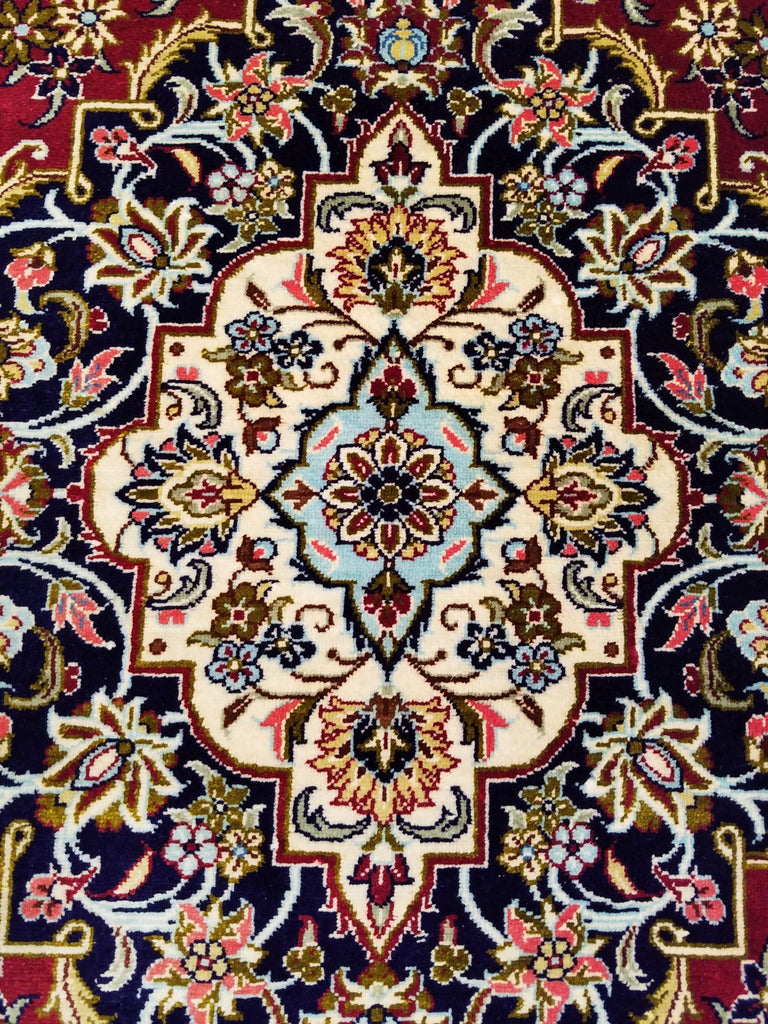 3'3" x 4'11"   Silk Persian Keshan Rug Angle View