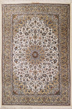 3'3" x 4'10"   Silk Persian Keshan Rug Top View