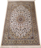 3'3" x 4'10"   Silk Persian Keshan Rug Angle View