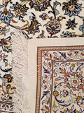 3'3" x 4'10"   Silk Persian Keshan Rug Angle View