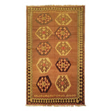 4'7" x 7'8"   Persian Vintage Qashqai Kilim Rug Top View