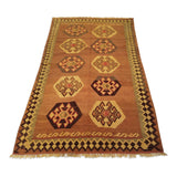 4'7" x 7'8"   Persian Vintage Qashqai Kilim Rug Angle View