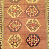 4'7" x 7'8"   Persian Vintage Qashqai Kilim Rug Angle View