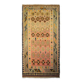 4'8" x 9'0"   Persian Vintage Qashqai Kilim Rug Top View