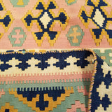 4'8" x 9'0"   Persian Vintage Qashqai Kilim Rug Angle View