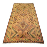 4'8" x 8'10"   Persian Vintage Qashqai Kilim Rug Angle View