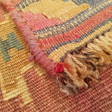4'4" x 7'2"   Persian Vintage Qashqai Kilim Rug Back View