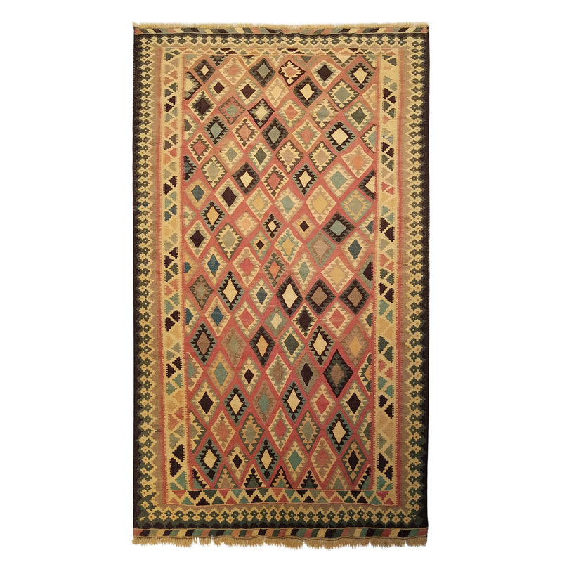 5'0" x 8'4"   Persian Vintage Qashqai Kilim Rug Top View