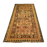 4'8" x 9'3"   Persian Vintage Qashqai Kilim Rug Angle View