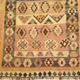 4'8" x 9'3"   Persian Vintage Qashqai Kilim Rug Angle View