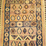 4'8" x 9'3"   Persian Vintage Qashqai Kilim Rug Angle View